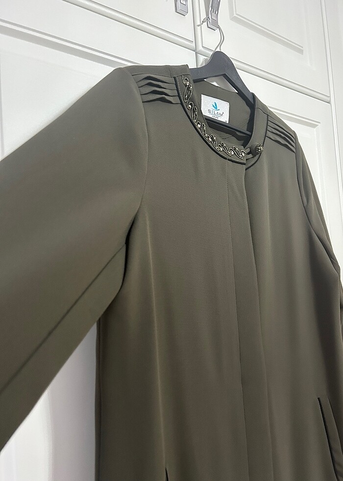 Selam 44 beden haki yeşil  ferace - Görsel 3