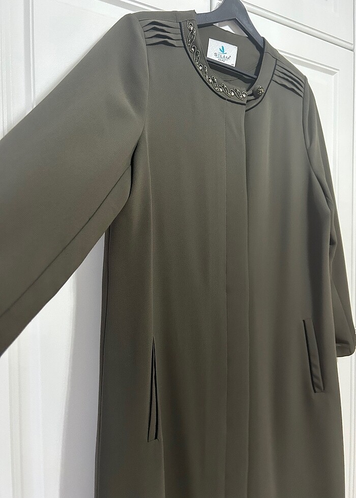 Selam 44 beden haki yeşil  ferace - Görsel 4