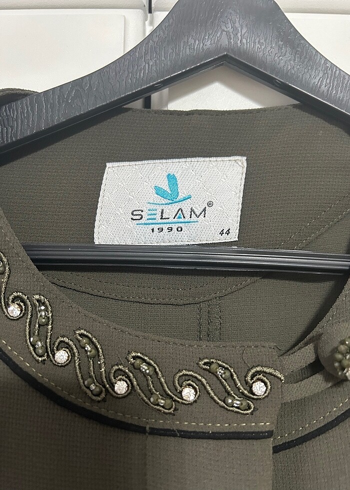 Selam 44 beden haki yeşil  ferace - Görsel 5