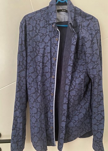 AVVA Uzun Kollu Mavi Denim Erkek Gömlek