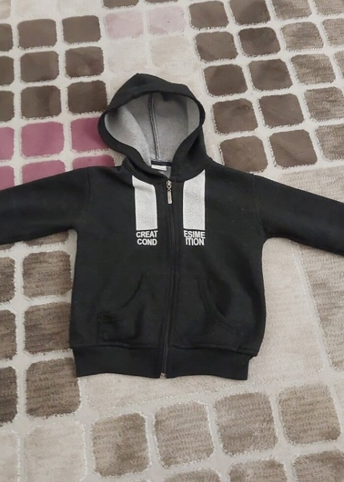 Kapişonlu çocuk hırka - Görsel 5