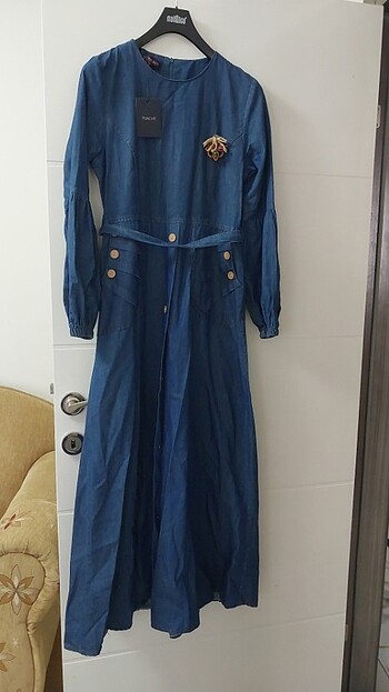 Etiketli yeni yumuşak kot elbise - Görsel 4