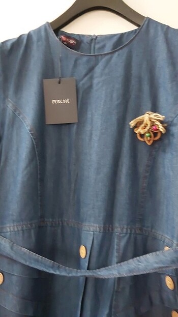 Etiketli yeni yumuşak kot elbise - Görsel 9