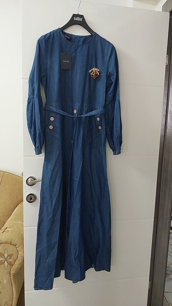 Etiketli yeni yumuşak kot elbise - Görsel 10