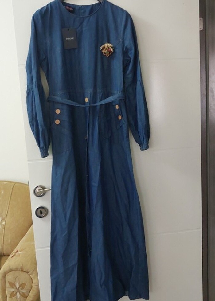 Etiketli yeni yumuşak kot elbise - Görsel 5