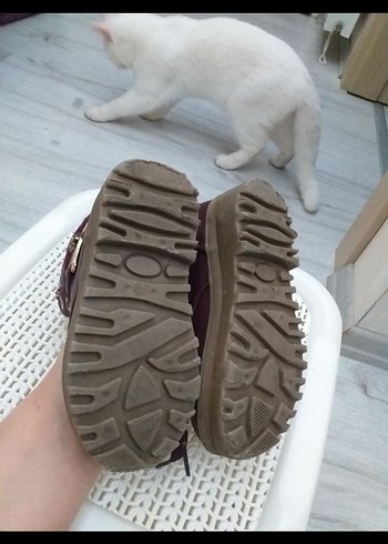 Bordo Leopar Desenli Kız Botu - Görsel 5