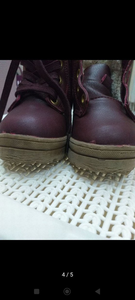 Bordo Leopar Desenli Kız Botu - Görsel 2