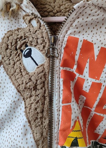 Kapüşonlu Kürklü Baskılı Mont - Görsel 2