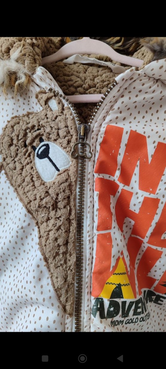 Kapüşonlu Kürklü Baskılı Mont - Görsel 2