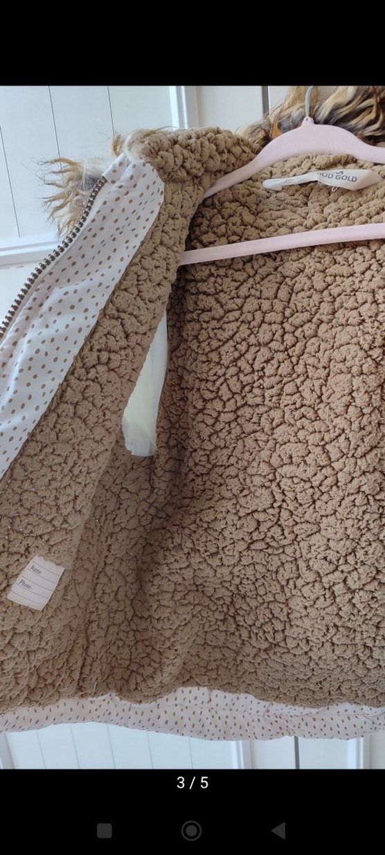 Kapüşonlu Kürklü Baskılı Mont - Görsel 3