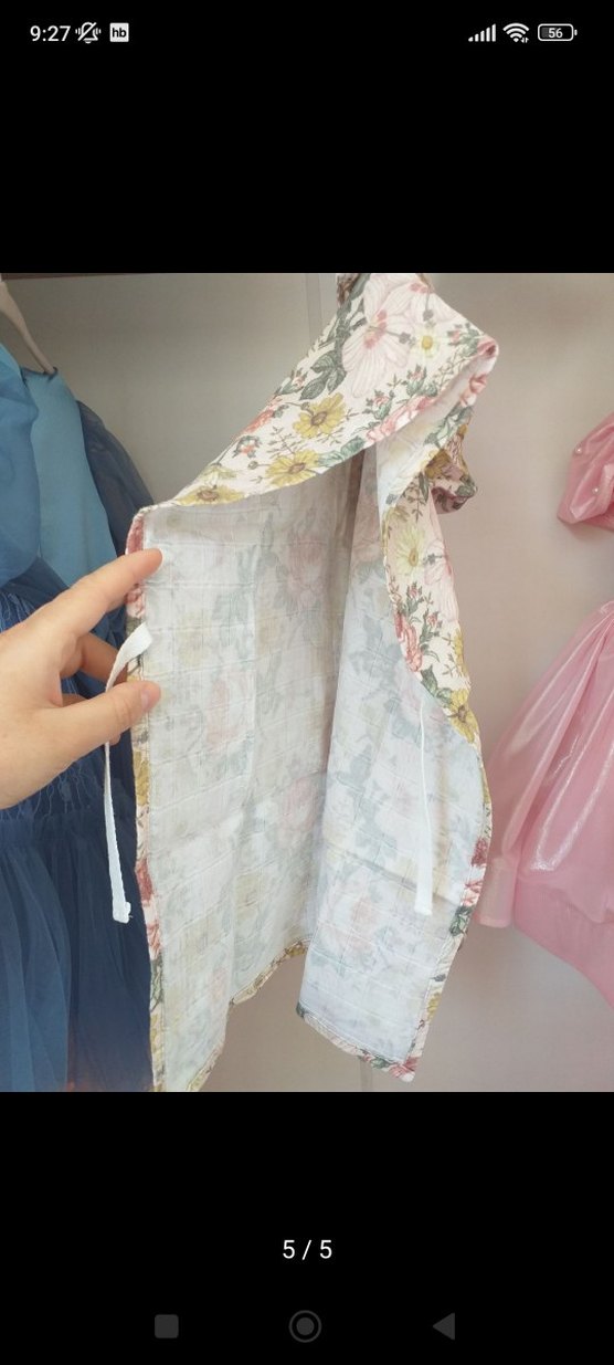 Çiçek Desenli Pembe Bohem Kız Panço - Görsel 4