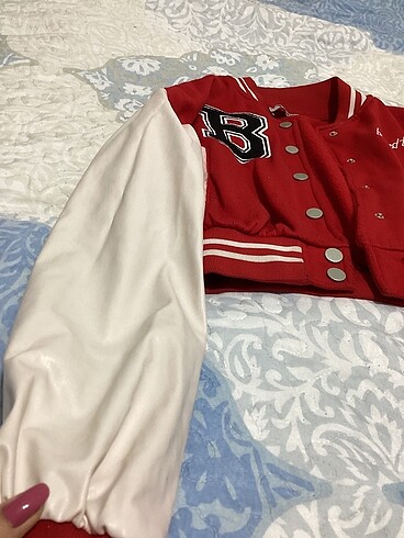 s Beden bordo Renk Crop ceket