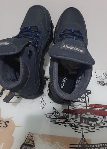 Mavi Gri Erkek Outdoor Botları Velcro - Görsel 5