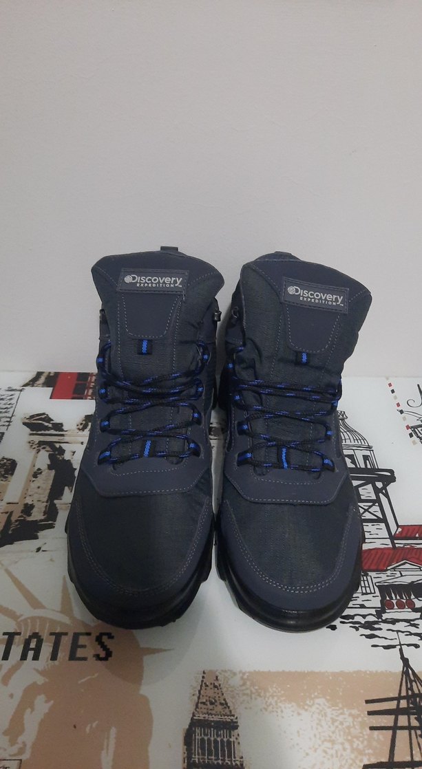 Mavi Gri Erkek Outdoor Botları Velcro - Görsel 3