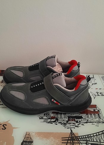 Gri Erkek Spor Sandalet Velcro Bantlı iş ayk - Görsel 6