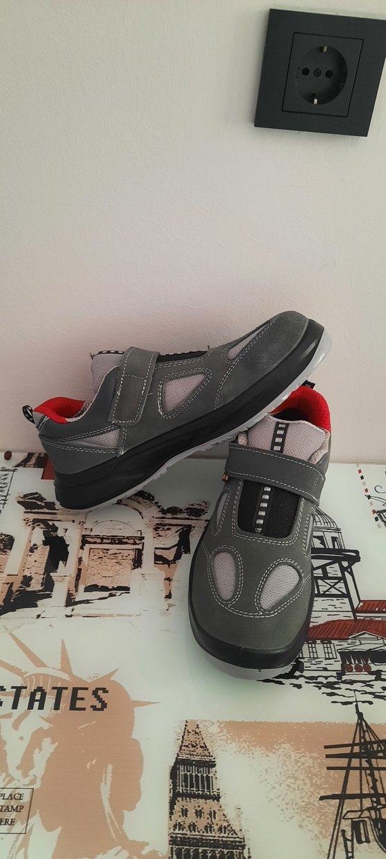 Gri Erkek Spor Sandalet Velcro Bantlı iş ayk - Görsel 3