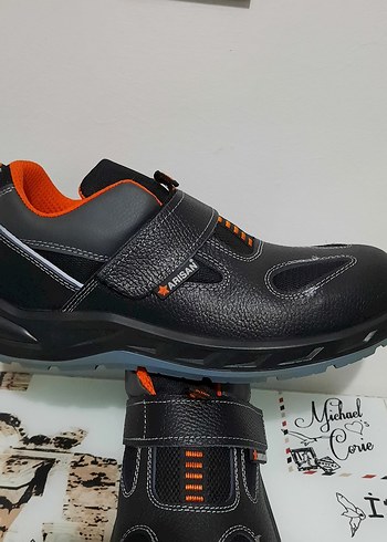 Siyah Turuncu Erkek Spor Ayakkabı Velcro - Görsel 5