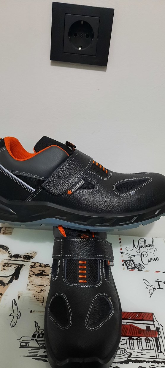 Siyah Turuncu Erkek Spor Ayakkabı Velcro - Görsel 5