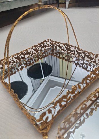 İşlemeli Altın Renkli Parlak Servis Seti - Görsel 6