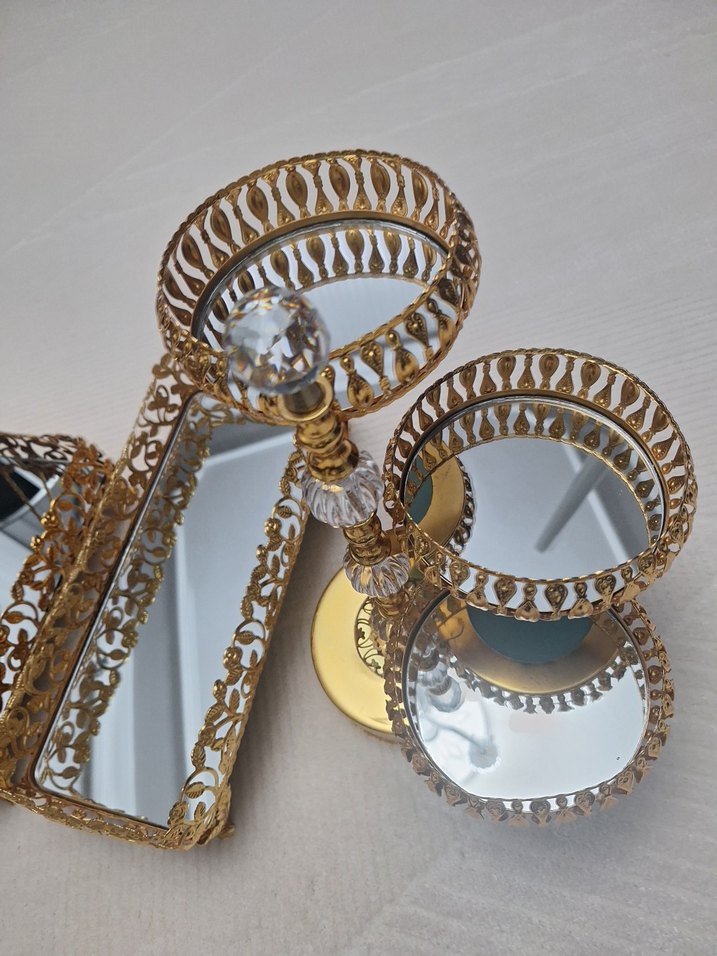 İşlemeli Altın Renkli Parlak Servis Seti - Görsel 2