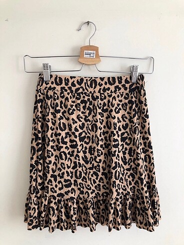 s Beden Trendyolmilla leoparlı mini etek
