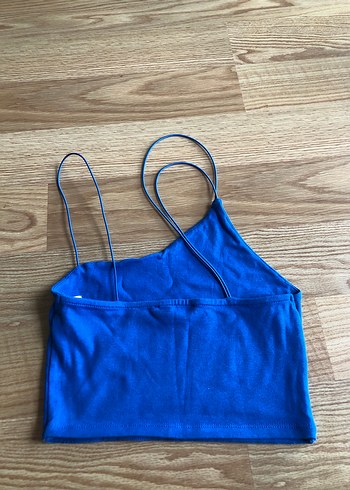 m Beden mavi Renk Mavi Kadın Askılı Crop Top
