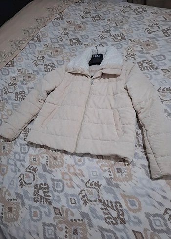 Krem Mini Kadın Kışlık Ceket