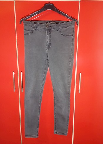 Gri Kadın Skinny Denim Pantolon