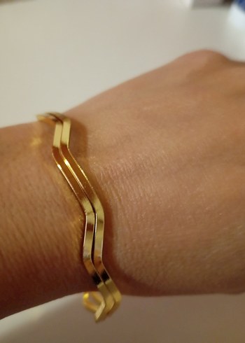 Altın Rengi çelik  Kadın Bileklik - Görsel 3