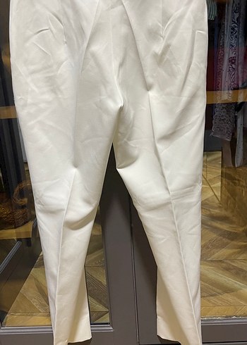 Beyaz Kumaş Pantolon - Görsel 5