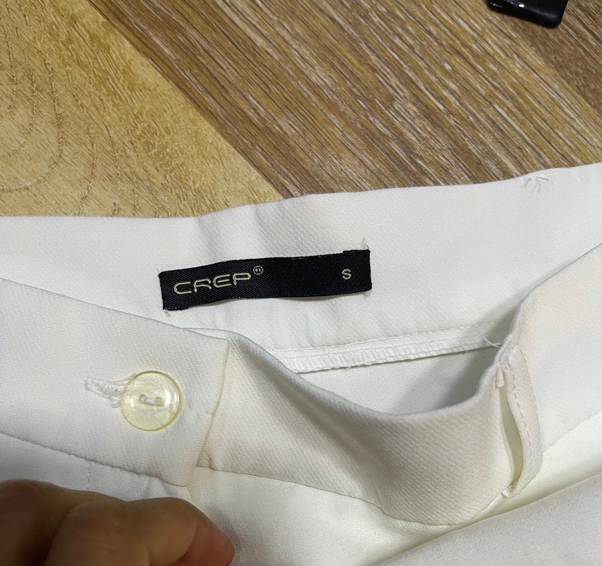 Beyaz Kumaş Pantolon - Görsel 4