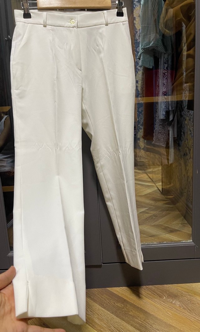 Beyaz Kumaş Pantolon - Görsel 2