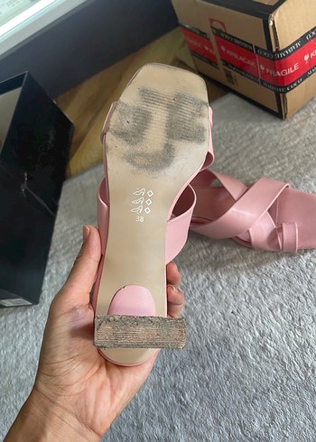 Pudra Pembe Kadın Topuklu Terlik - Görsel 4