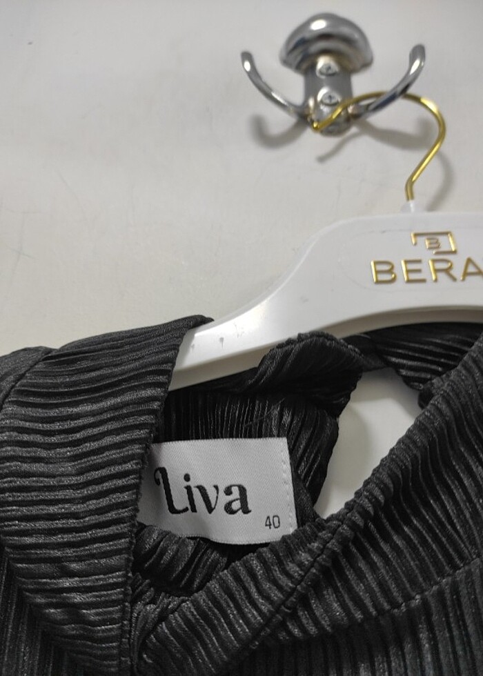 Siyah Kırınkıl kumaş Tunik İçlik  - Görsel 4