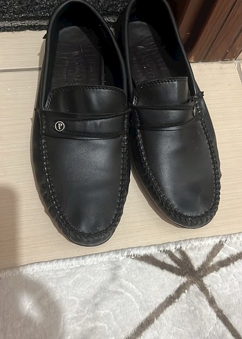 Siyah Deri Tokalı Erkek Loafer