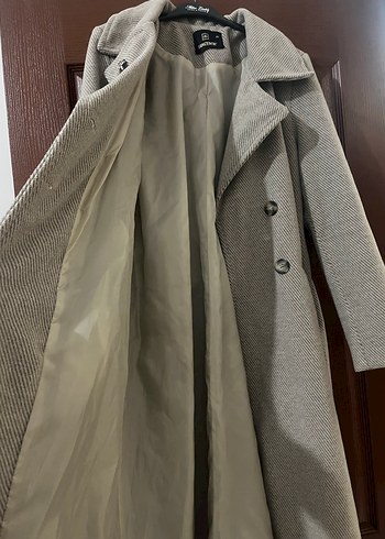 Bej Kruvaze Uzun Kaban - Görsel 3