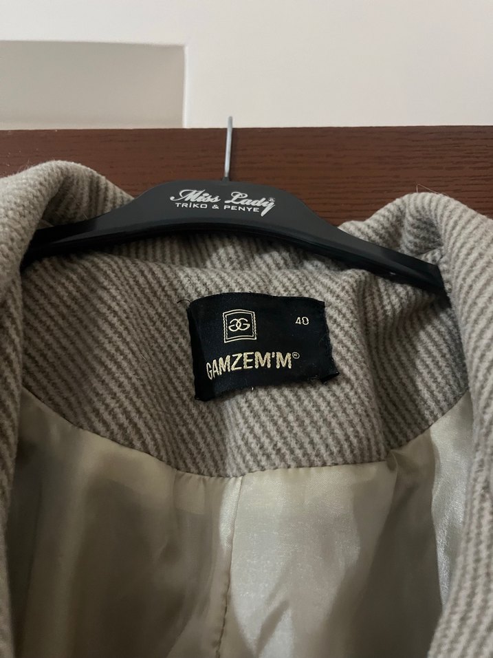 Bej Kruvaze Uzun Kaban - Görsel 2