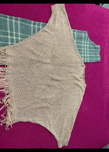 Pembe Bohem Tarzı Örgü triko takım - Görsel 2