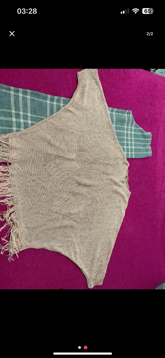 Pembe Bohem Tarzı Örgü triko takım - Görsel 2