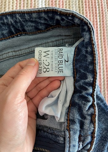 Düğmeli Mavi Kadın Midi Boy Kot Pantolon - Görsel 2