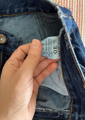 Mavi Midi Kot Pantolon - Görsel 2