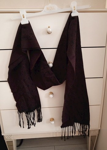 Bordo Örgü Bohem Erkek Atkı - Görsel 4