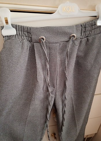 Gri Kadın Kemerli Midi Kumaş Pantolon - Görsel 5