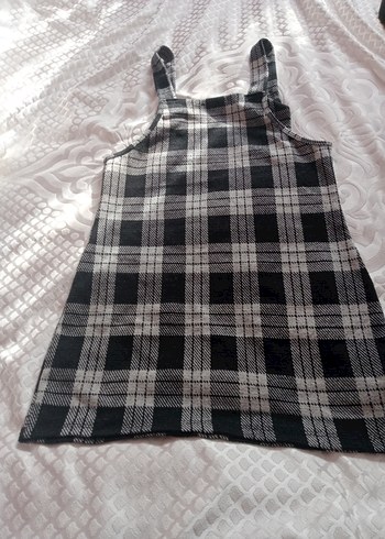 Gri Ekose Askılı salopet - Görsel 4