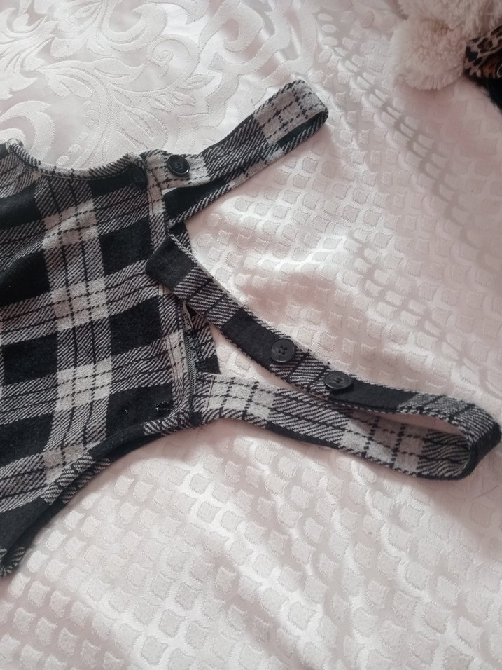 Gri Ekose Askılı salopet - Görsel 5