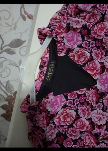 Çiçek Desenli balon kol Kadın Elbise - Görsel 6