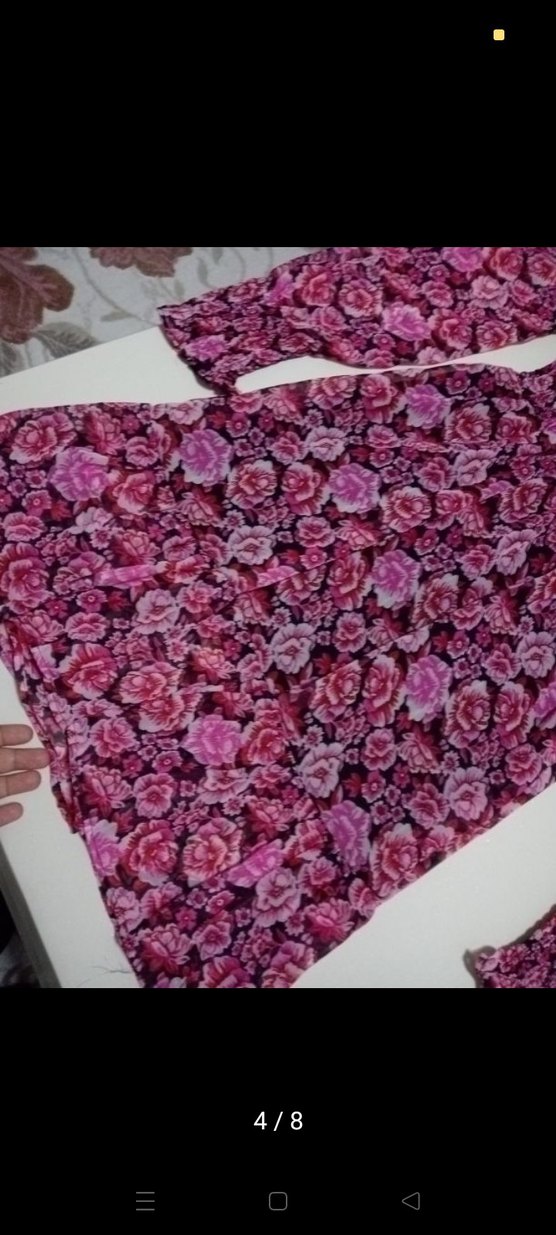 Çiçek Desenli balon kol Kadın Elbise - Görsel 4