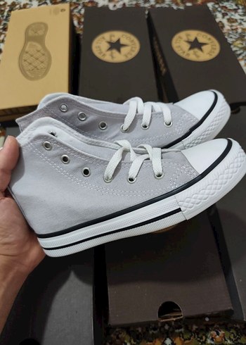 Gri Kadın Sneakers Yüksek Tabanlı
