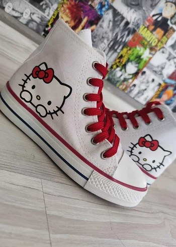 Renkli Baskılı Beyaz Kadın Sneakers