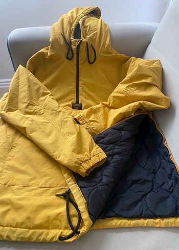 Sarı Kapüşonlu Fermuarlı Erkek mont - Görsel 5